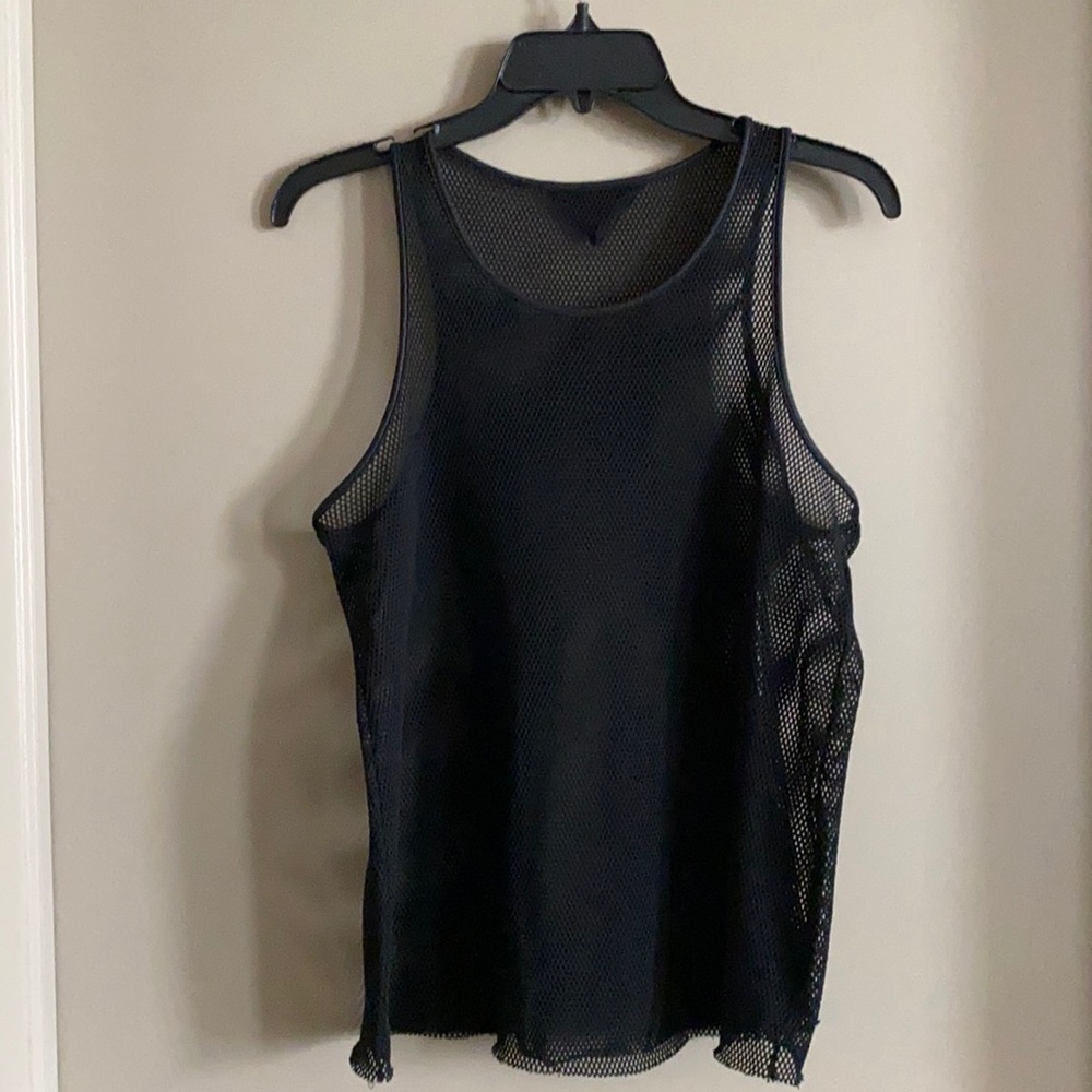 Alo Black Mesh Sleeveless Workout Top